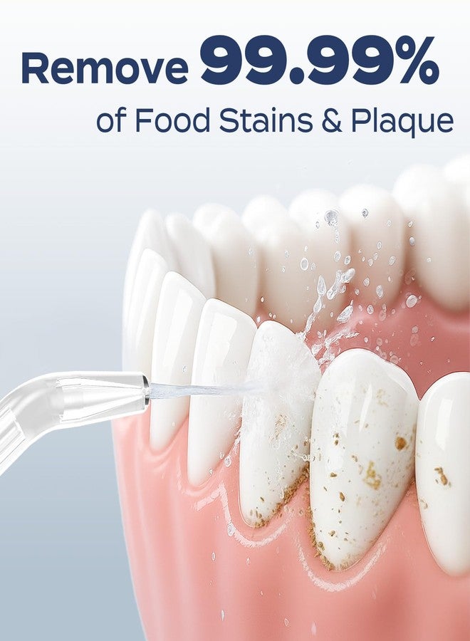 7AM2M Portable Cordless Water Flosser, Oral Irrigator with 3 Modes & 2 Tips, Fast Rechargeable, IPX7 Waterproof, Dental Water Flosser for Travel and Home Use (Purple) - Image 3